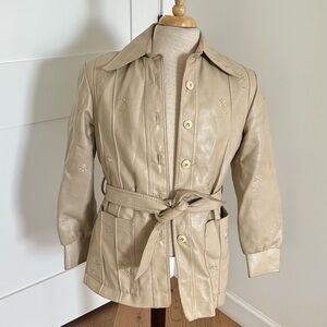 Leather trench coat